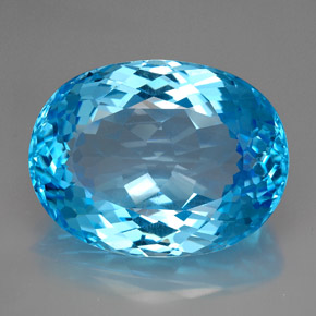 165.50 ct Blue Topaz Gemstone, Topaz Gem in Oval Facet Shape for Sale.