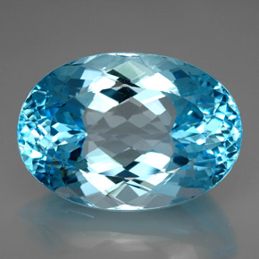 230.00 ct Blue Topaz Gemstone, Topaz Gem in Oval Facet Shape for Sale.