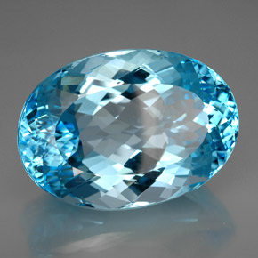 230.00 ct Blue Topaz Stone, Natural Topaz in Oval Facet Shape for Sale