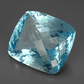 185.00 ct Blue Topaz Stone, Natural Topaz in Cushion Checkerboard Shape for Sale