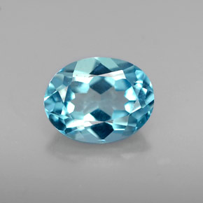 1.81 ct Blue Topaz Gemstone, Topaz Gem in Oval Facet Shape for Sale.
