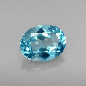 1.81 ct Blue Topaz Stone, Natural Topaz in Oval Facet Shape for Sale