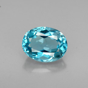 1.81 ct Blue Topaz Gemstone, Topaz Gem in Oval Facet Shape for Sale.