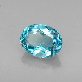 1.81 ct Blue Topaz Stone, Natural Topaz in Oval Facet Shape for Sale