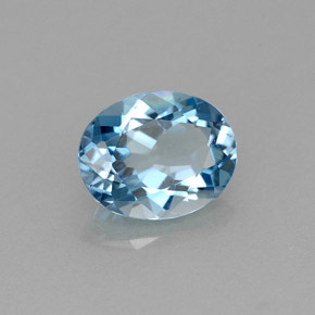 1.91 ct Blue Topaz Stone, Natural Topaz in Oval Facet Shape for Sale