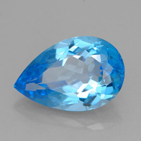 5.28 ct Blue Topaz Stone, Natural Topaz in Pear Facet Shape for Sale