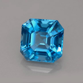 5.30 ct Blue Topaz Stone, Natural Topaz in Asscher Cut Shape for Sale