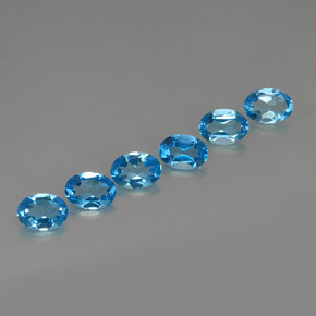 4.81 ct Blue Topaz Stone, Natural Topaz in Oval Facet Shape for Sale