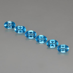 5.30 ct Blue Topaz Stone, Natural Topaz in Oval Facet Shape for Sale