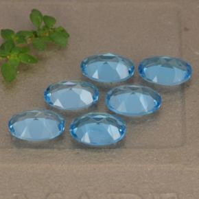 Topaz Gemstones in 7 x 5 mm (calibrated) Size for Sale, Topaz Stones in Swiss Blue Color