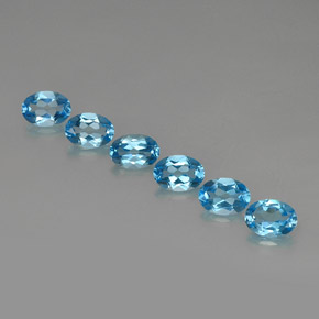 5.25 ct Blue Topaz Gemstone, Topaz Gem in Oval Facet Shape for Sale.