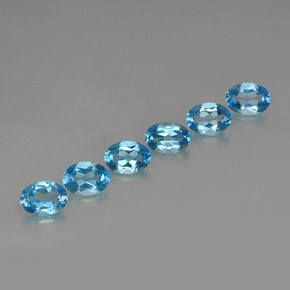 5.25 ct Blue Topaz Stone, Natural Topaz in Oval Facet Shape for Sale