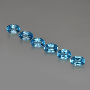 5.86 ct Blue Topaz Stone, Natural Topaz in Oval Facet Shape for Sale