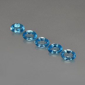 4.36 ct Swiss Blue Topaz Gemstone, Topaz Gem in Oval Facet Shape for Sale.