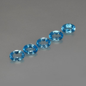 4.36 ct Swiss Blue Topaz Stone, Natural Topaz in Oval Facet Shape for Sale