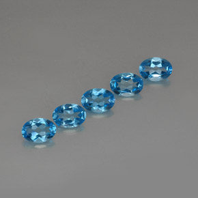 4.24 ct Swiss Blue Topaz Gemstone, Topaz Gem in Oval Facet Shape for Sale.