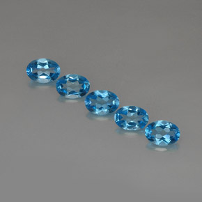 4.24 ct Swiss Blue Topaz Stone, Natural Topaz in Oval Facet Shape for Sale