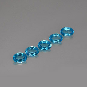 4.33 ct Blue Topaz Stone, Natural Topaz in Oval Facet Shape for Sale