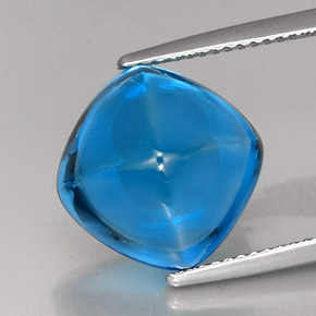 12.96 ct Blue Topaz Gemstone, Topaz Gem in Cushion Cabochon Shape for Sale.
