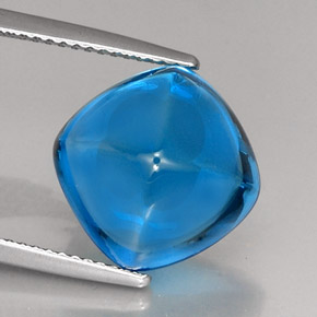 12.96 ct Blue Topaz Stone, Natural Topaz in Cushion Cabochon Shape for Sale