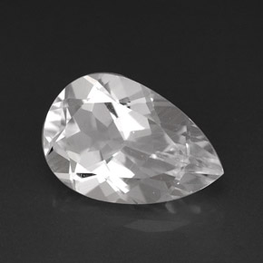 3.63 ct White Topaz Stone, Natural Topaz in Pear Facet Shape for Sale