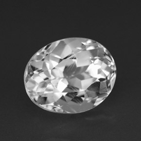 4.39 ct White Topaz Stone, Natural Topaz in Oval Facet Shape for Sale
