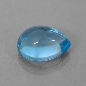 3.59 ct Blue Topaz Gemstone, Topaz Gem in Pear Cabochon Shape for Sale.