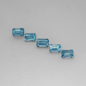 3.84 ct Blue Topaz Gemstone, Topaz Gem in Octagon Facet Shape for Sale.