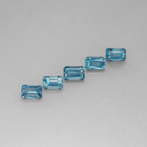 3.84 ct Blue Topaz Stone, Natural Topaz in Octagon Facet Shape for Sale