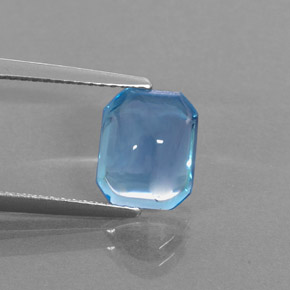 3.46 ct Blue Topaz Stone, Natural Topaz in Octagon Cabochon Shape for Sale