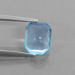 3.43 ct Blue Topaz Stone, Natural Topaz in Octagon Cabochon Shape for Sale