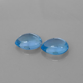 7.00 ct Blue Topaz Gemstone, Topaz Gem in Pear Cabochon Shape for Sale.