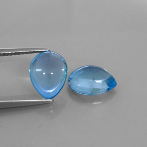 7.00 ct Blue Topaz Stone, Natural Topaz in Pear Cabochon Shape for Sale