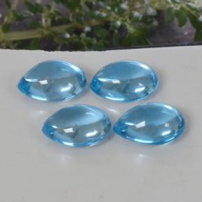 12.58 ctw Blue Topaz Stones, Natural Topaz in Pear Cabochon Shape for Sale