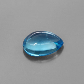 3.29 ct Blue Topaz Stone, Natural Topaz in Pear Cabochon Shape for Sale