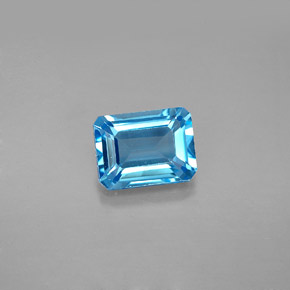 1.99 ct Blue Topaz Gemstone, Topaz Gem in Octagon Facet Shape for Sale.