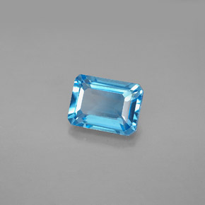 1.99 ct Blue Topaz Stone, Natural Topaz in Octagon Facet Shape for Sale