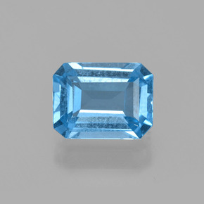 1.56 ct Blue Topaz Gemstone, Topaz Gem in Octagon Facet Shape for Sale.
