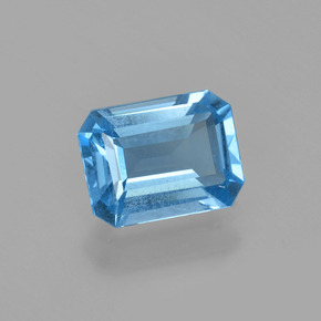 1.56 ct Blue Topaz Stone, Natural Topaz in Octagon Facet Shape for Sale