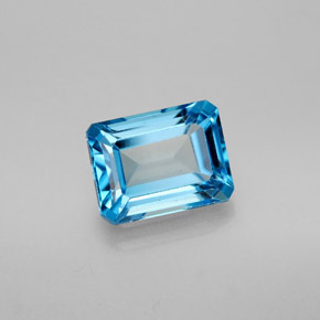 2.18 ct Blue Topaz Gemstone, Topaz Gem in Octagon Facet Shape for Sale.