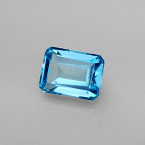 2.25 ct Blue Topaz Gemstone, Topaz Gem in Octagon Facet Shape for Sale.