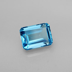 2.25 ct Blue Topaz Stone, Natural Topaz in Octagon Facet Shape for Sale
