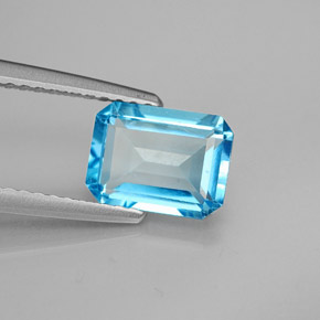 2.05 ct Blue Topaz Stone, Natural Topaz in Octagon Facet Shape for Sale