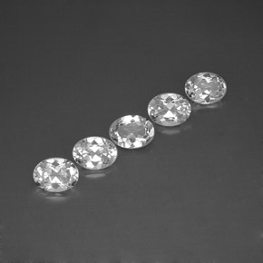 7.58 ct White Topaz Gemstone, Topaz Gem in Oval Facet Shape for Sale.
