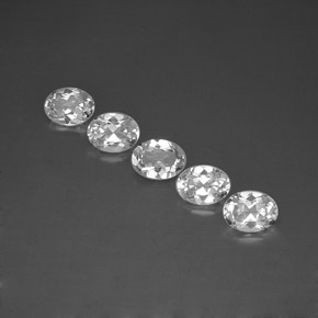 7.58 ct White Topaz Stone, Natural Topaz in Oval Facet Shape for Sale
