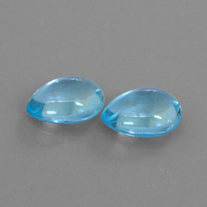 6.37 ct Blue Topaz Stone, Natural Topaz in Pear Cabochon Shape for Sale