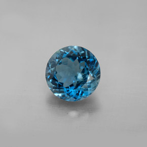 2.55 ct Blue Topaz Gemstone, Topaz Gem in Round Facet Shape for Sale.