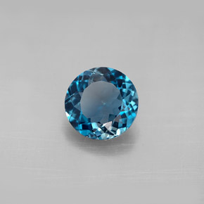 2.22 ct Blue Topaz Stone, Natural Topaz in Round Facet Shape for Sale