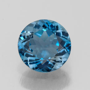2.09 ct Blue Topaz Gemstone, Topaz Gem in Round Facet Shape for Sale.