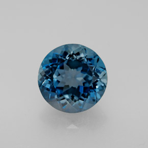 2.66 ct Blue Topaz Gemstone, Topaz Gem in Round Facet Shape for Sale.